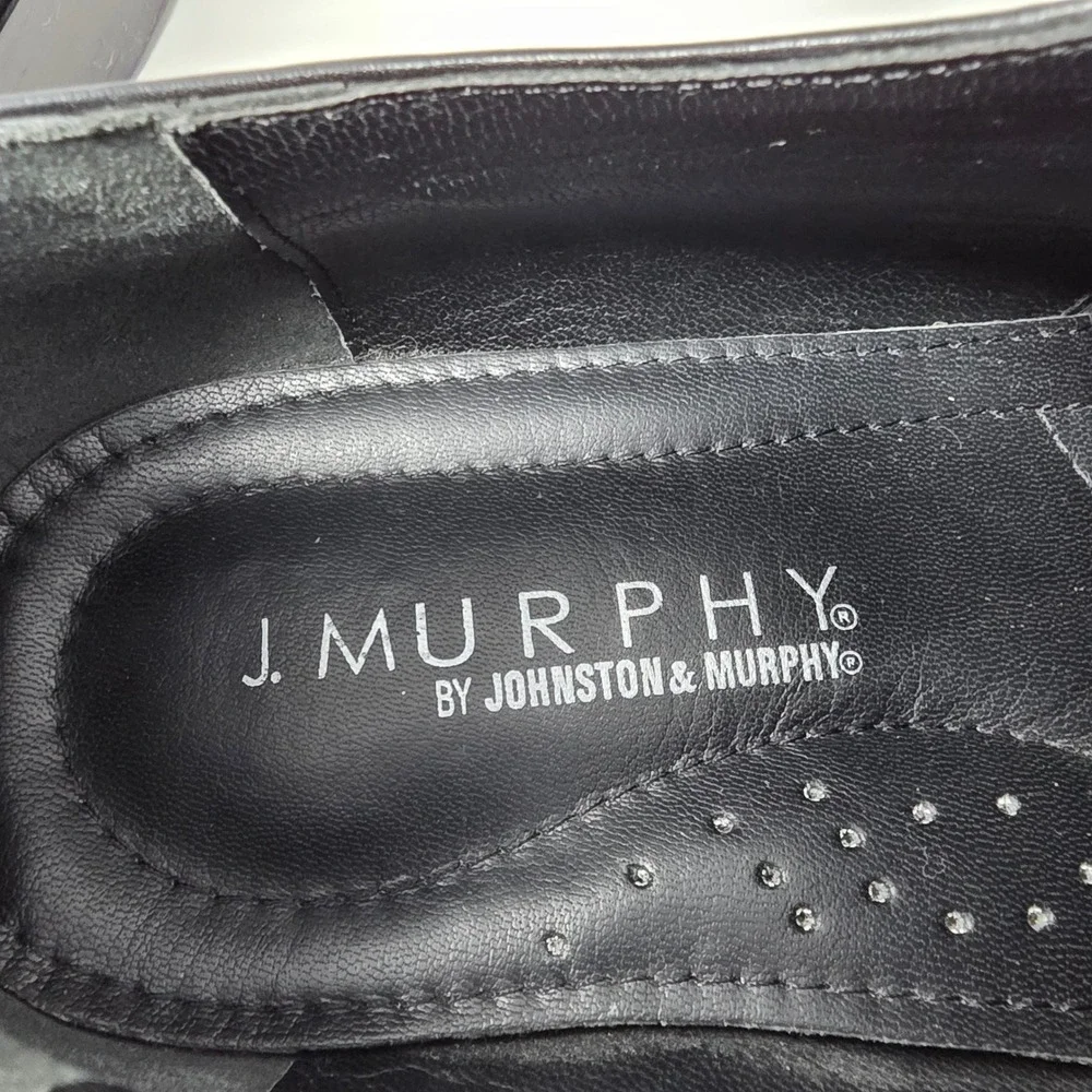 J. Murphy Johnston & Murphy Dress Shoes Men 11 WIDE Cap Toe Black Leather Oxford